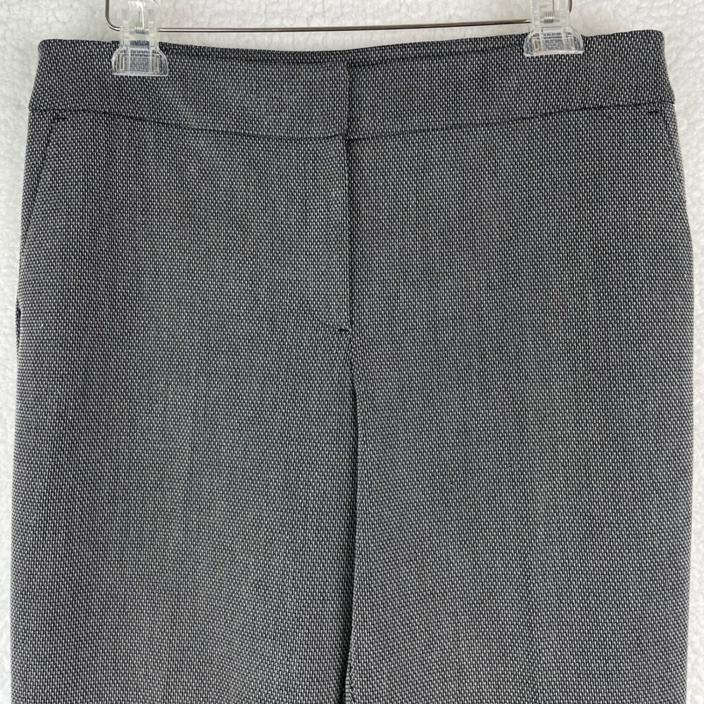 Ann Taylor Factory‎ Womens 12 Black White Textured Ankle Pants Slim Professional